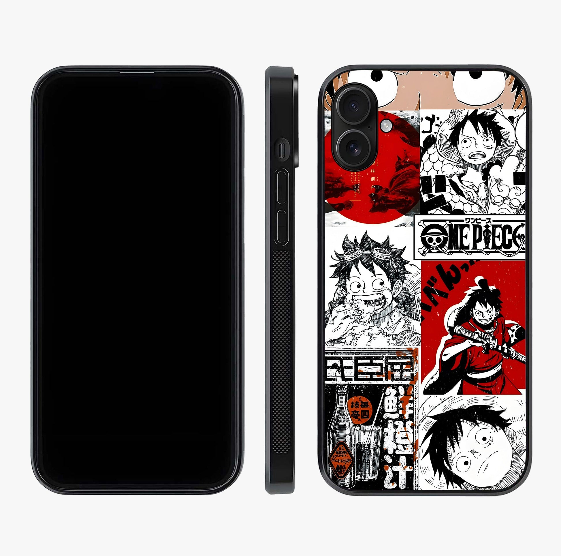 Strawhat Chaos Panels Glass Case displayed upright for full design visibility and premium finish.