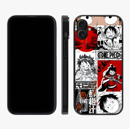 Strawhat Chaos Panels Glass Case displayed upright for full design visibility and premium finish.