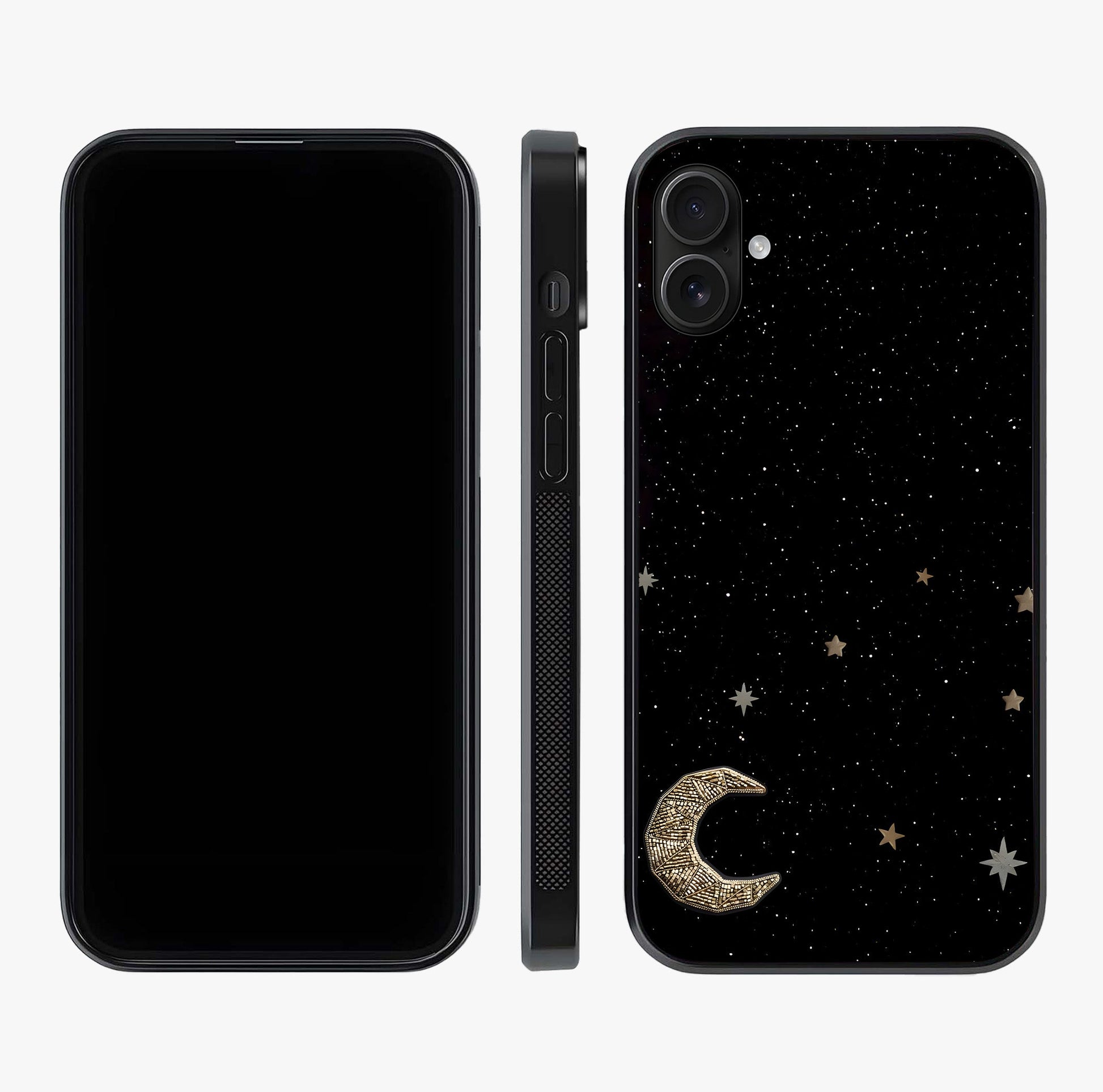 Twinkle Star With Half Moon Glass Case displayed upright for full design visibility and premium finish.