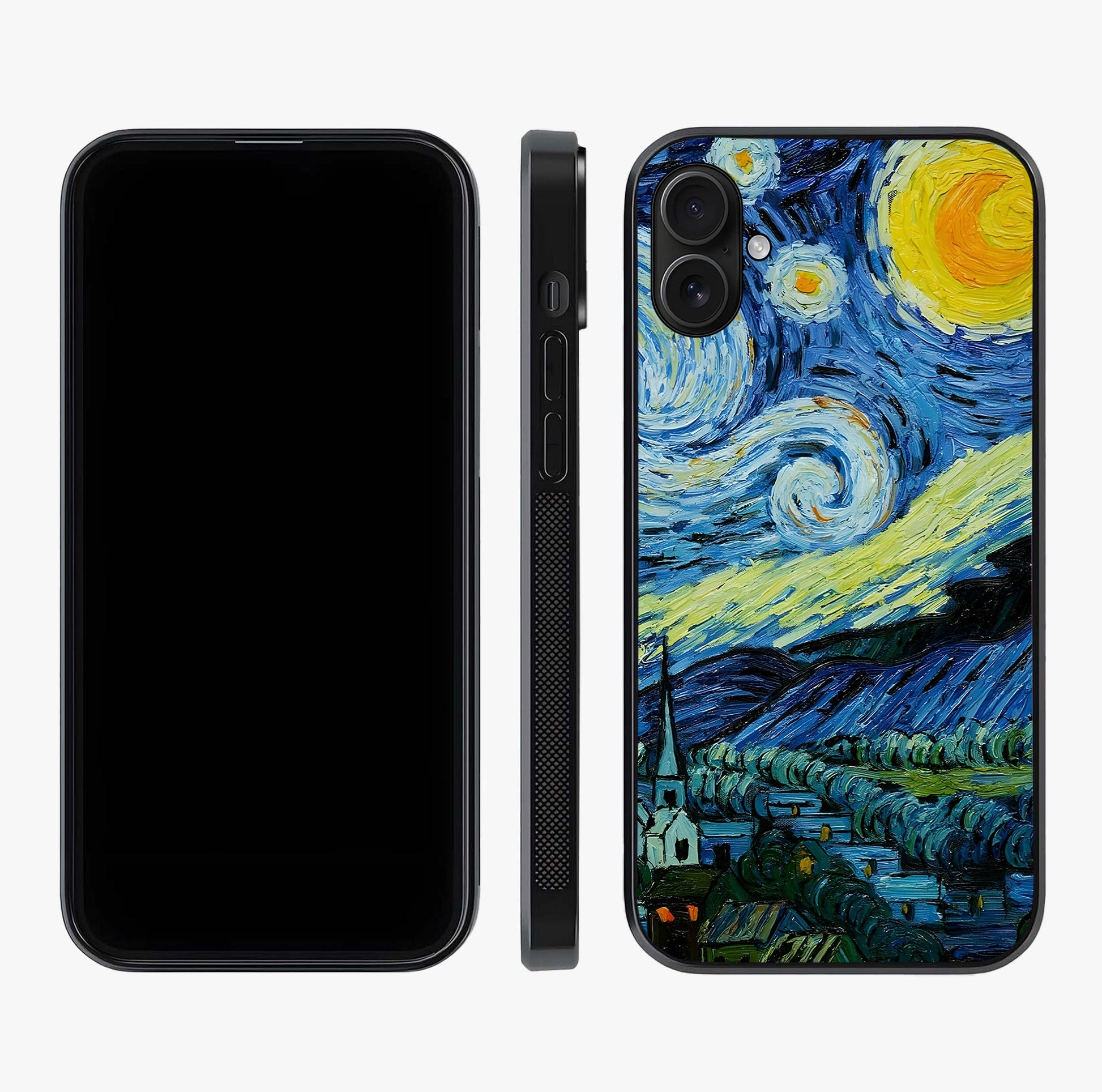 Van Gogh Art Glass Case displayed upright for full design visibility and premium finish.