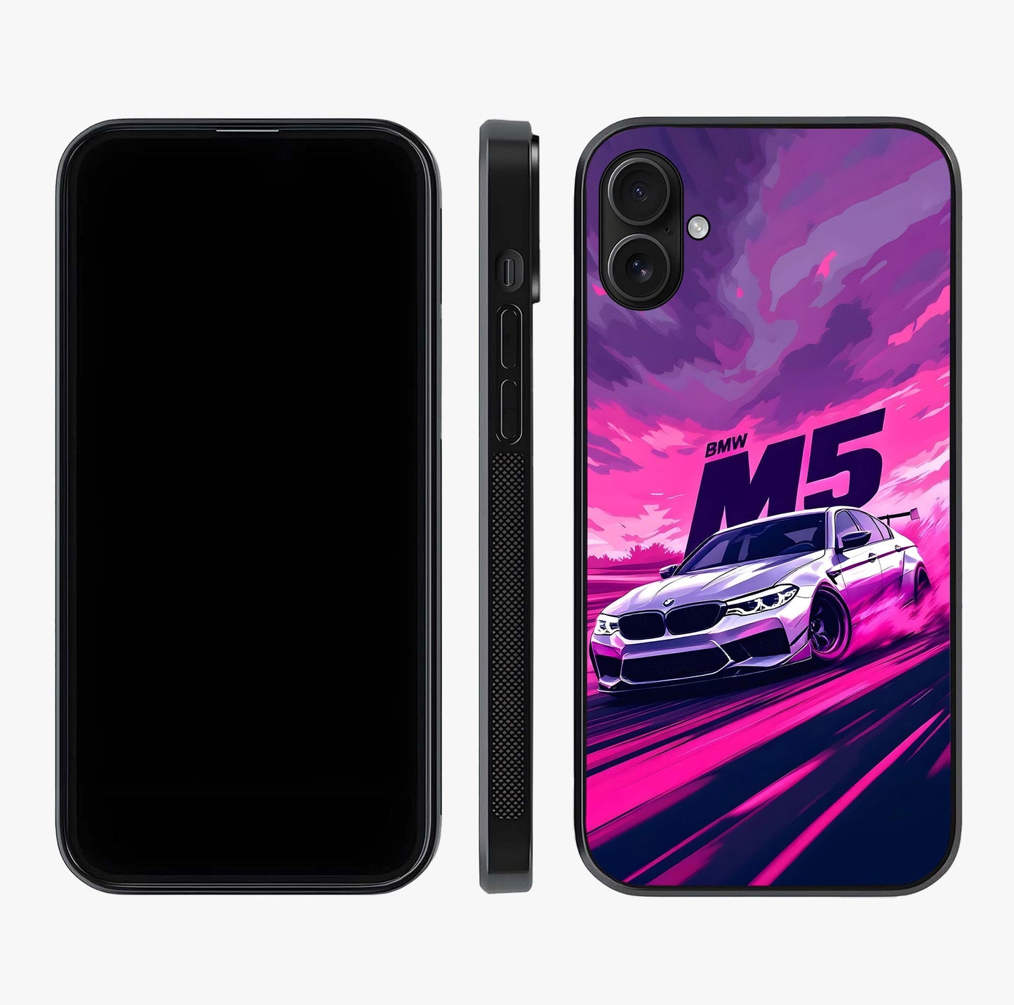 Velocity Drift Pulse Glass Case displayed upright for full design visibility and premium finish.