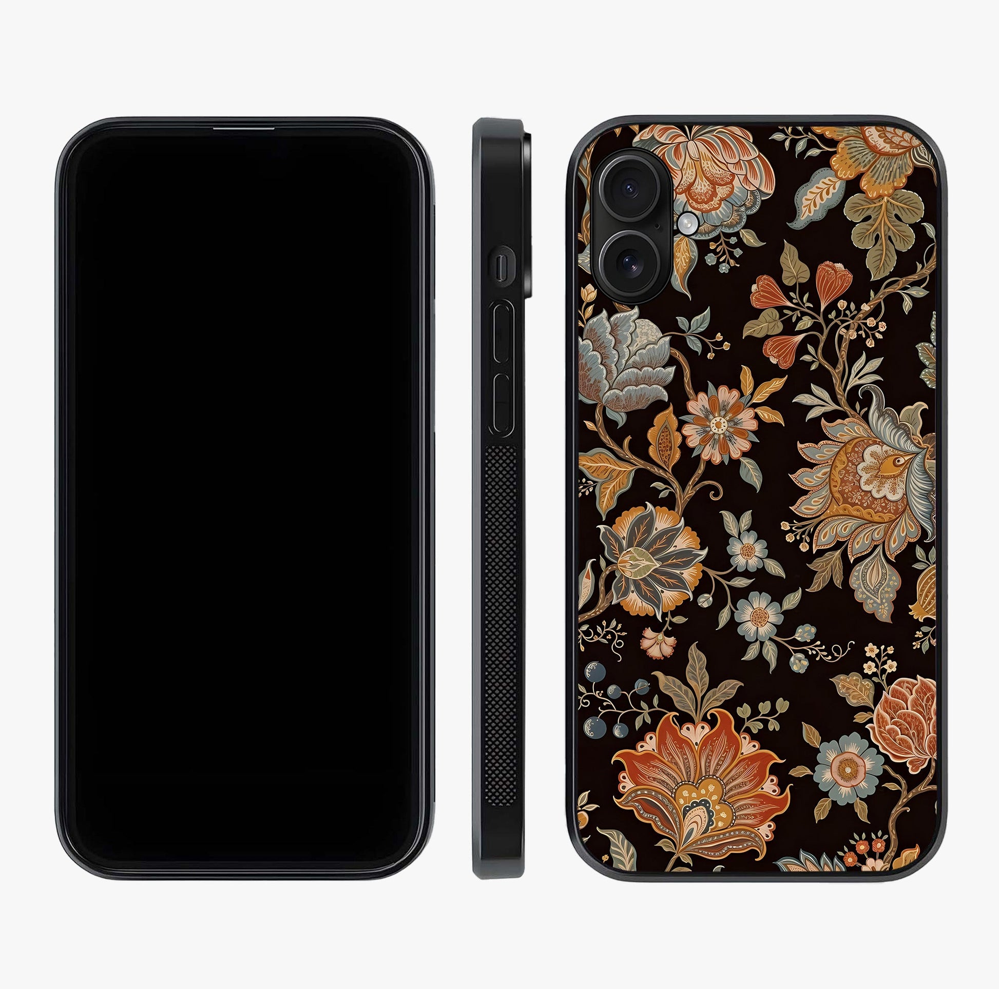 Vintage Floral Dream Glass Case displayed upright for full design visibility and premium finish.