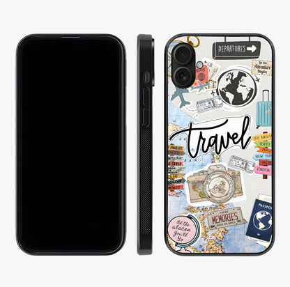 Wanderlust Journal Glass Case displayed upright for full design visibility and premium finish.