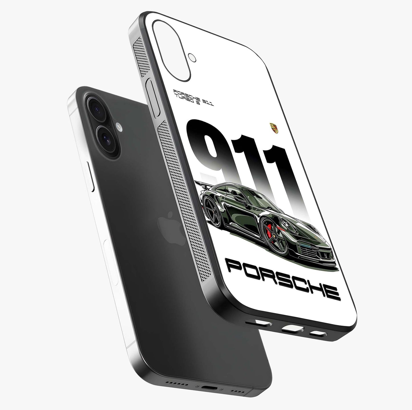 911 Turbo Dominance Glass Case laid diagonally highlighting side profile, edges and glossy glass shine.