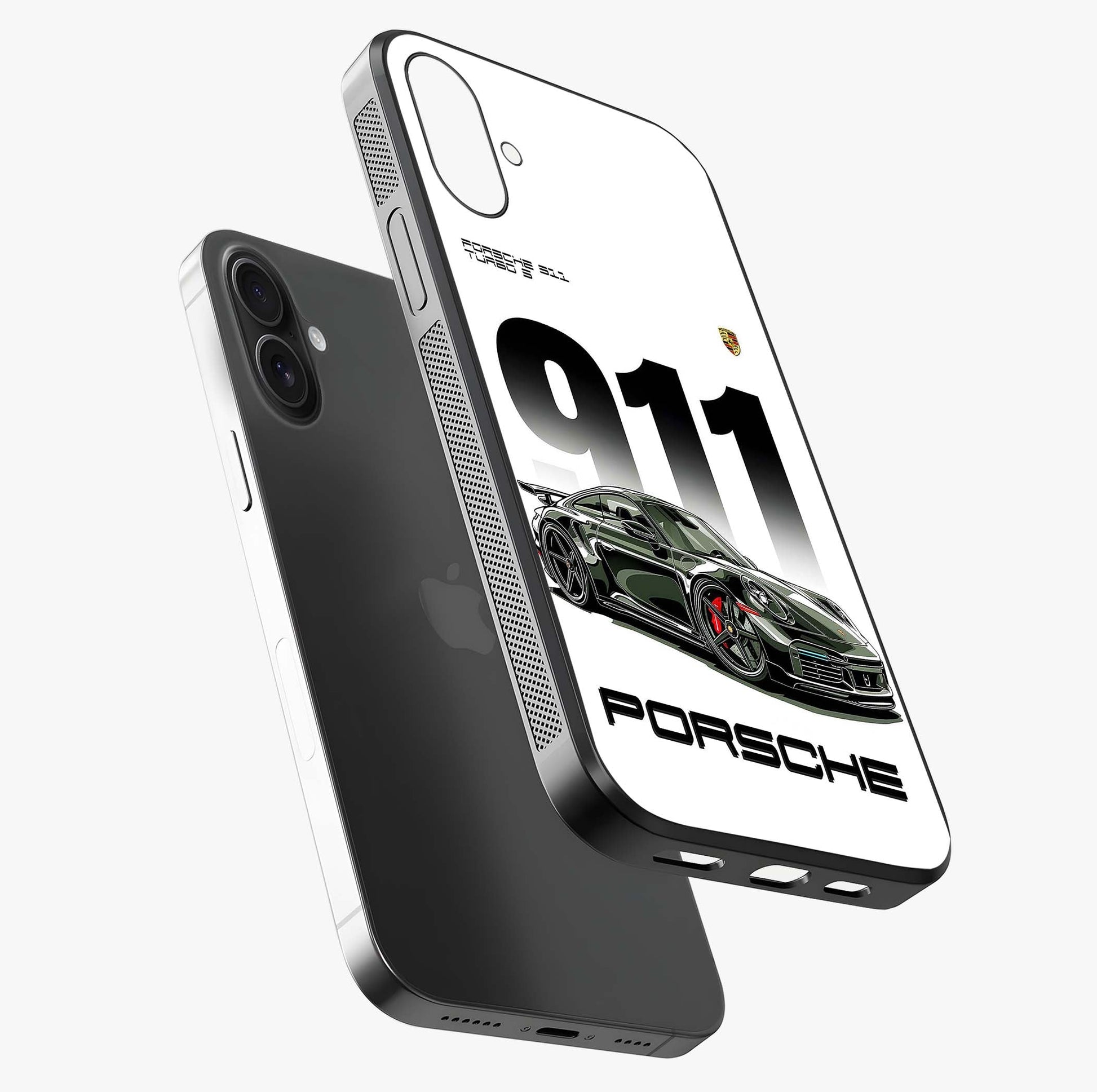 911 Turbo Dominance Glass Case laid diagonally highlighting side profile, edges and glossy glass shine.