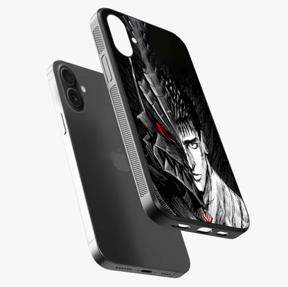 Berserker Blood Oath Glass Case laid diagonally highlighting side profile, edges and glossy glass shine.