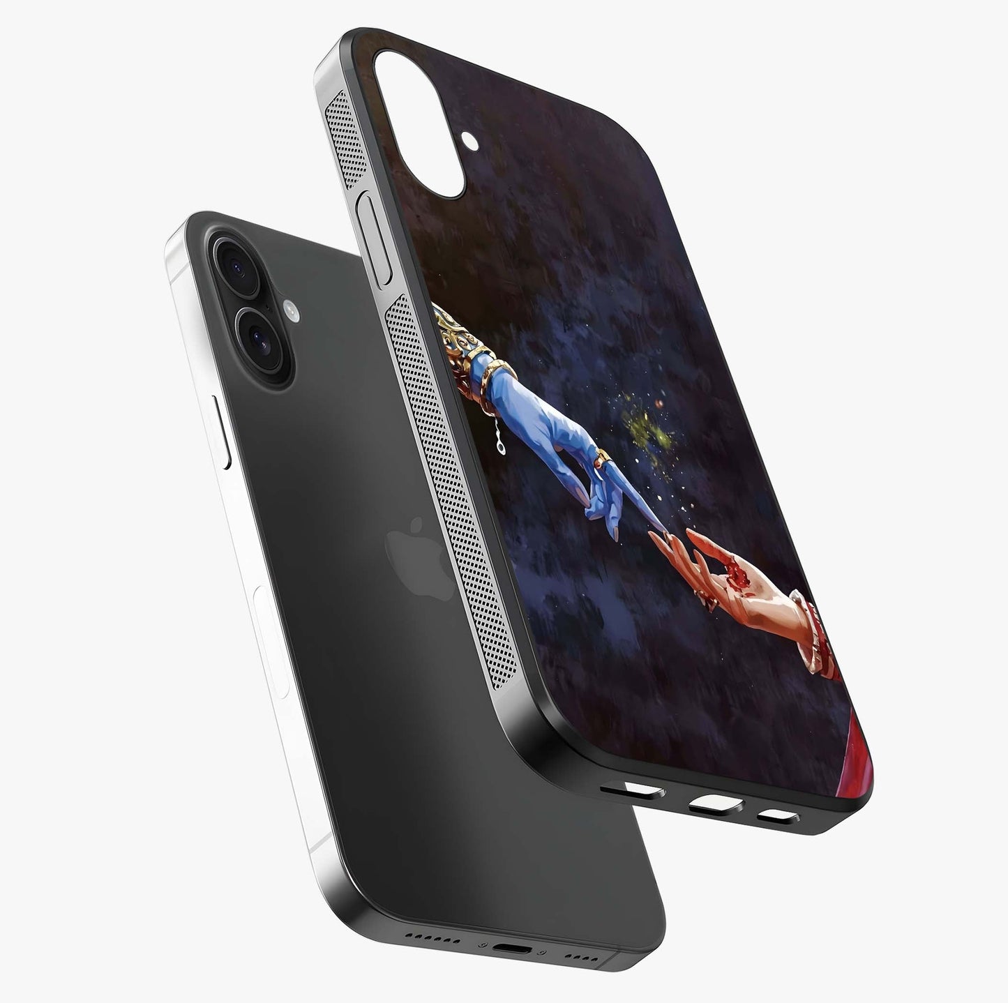 Divine Touch Eternal Glass Case laid diagonally highlighting side profile, edges and glossy glass shine.