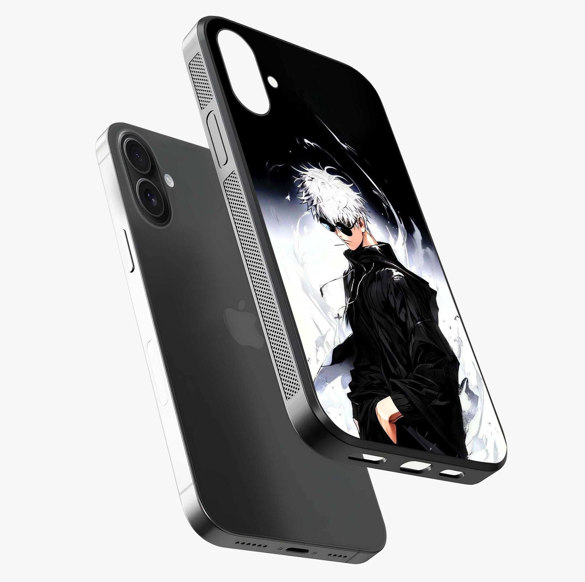 Limitless Shadow King Glass Case laid diagonally highlighting side profile, edges and glossy glass shine.
