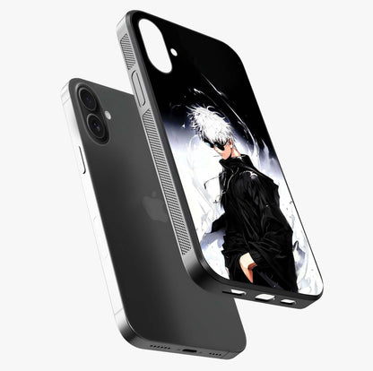 Limitless Shadow King Glass Case laid diagonally highlighting side profile, edges and glossy glass shine.