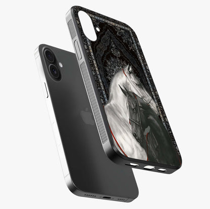 Majestic Ride Legacy Glass Case laid diagonally highlighting side profile, edges and glossy glass shine.