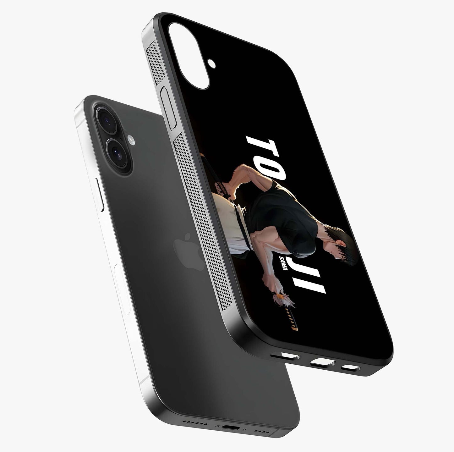 Midnight Blade Resolve Glass Case laid diagonally highlighting side profile, edges and glossy glass shine.