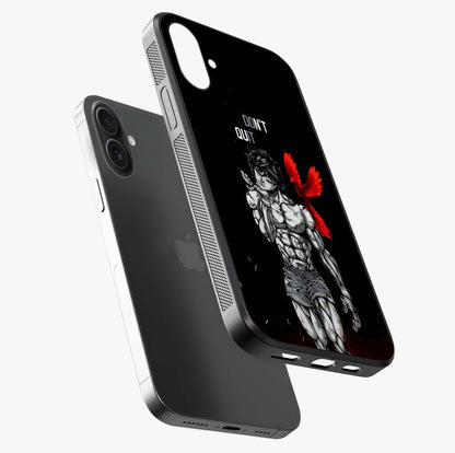 Rise Beyond Limits Glass Case laid diagonally highlighting side profile, edges and glossy glass shine.