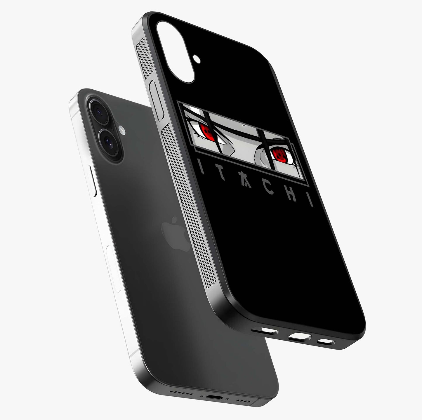 Scarlet Gaze Dominance Glass Case laid diagonally highlighting side profile, edges and glossy glass shine.