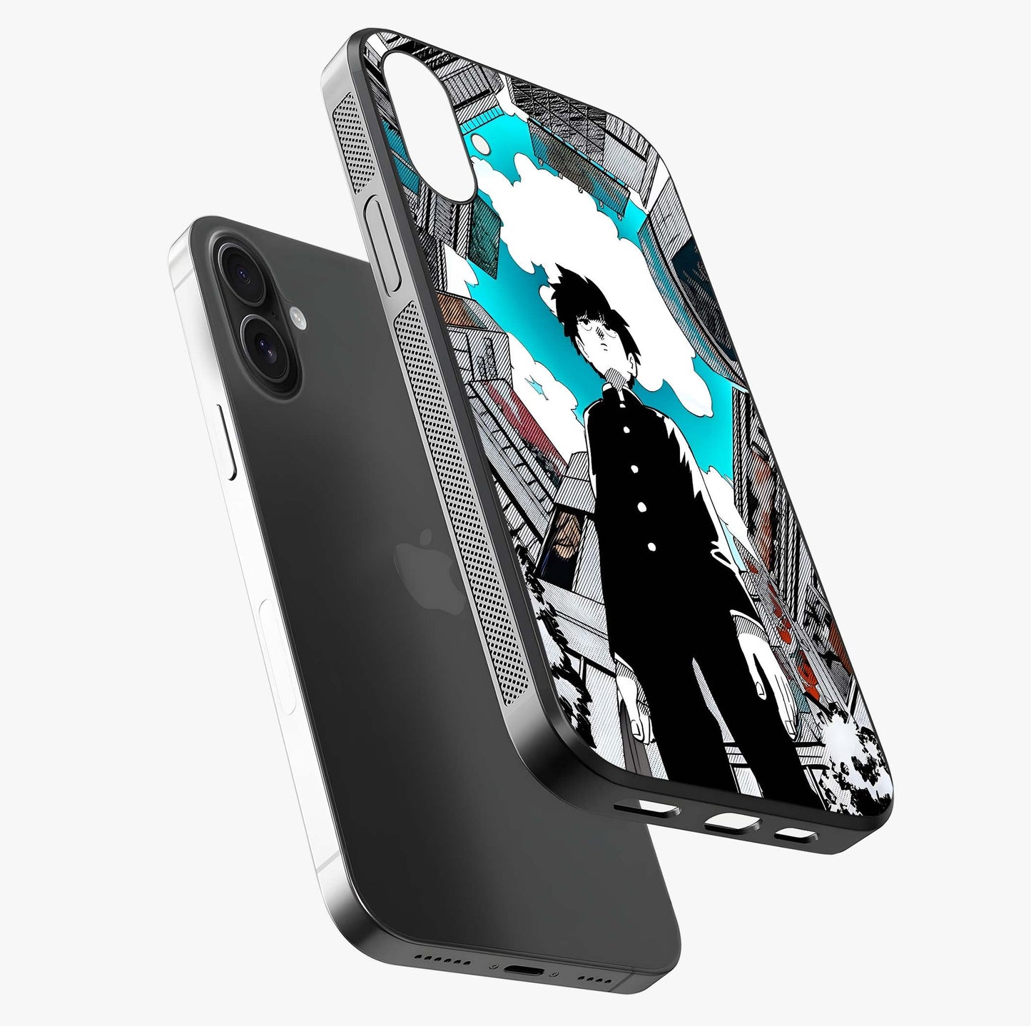 Silent Psychic Awakening Glass Case laid diagonally highlighting side profile, edges and glossy glass shine.