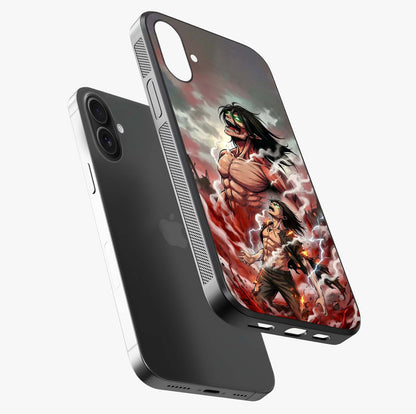 Titan Awakening Fury Glass Case laid diagonally highlighting side profile, edges and glossy glass shine.