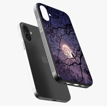 Whispering Moon Silence Glass Case laid diagonally highlighting side profile, edges and glossy glass shine.