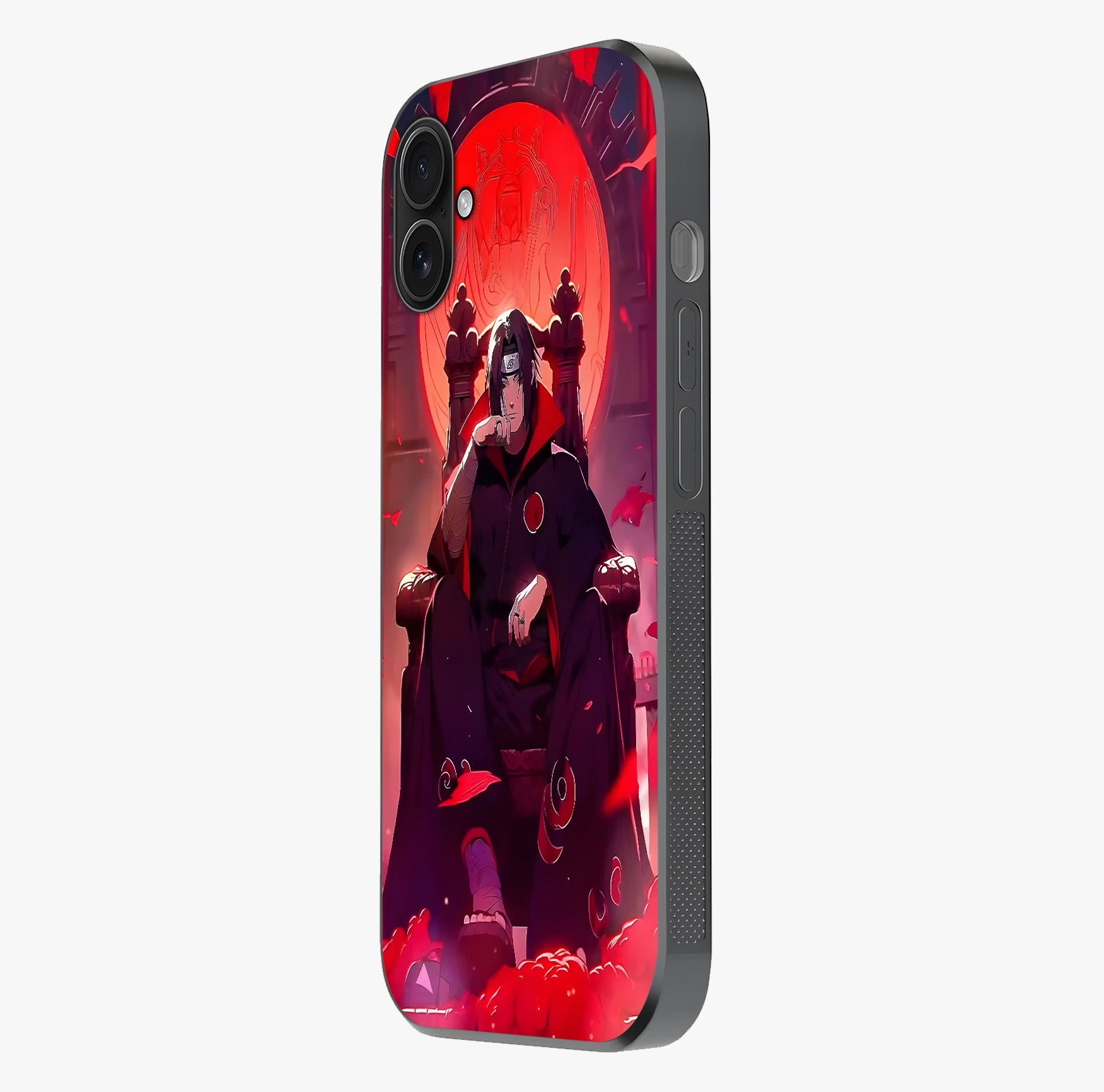 Blood Moon Sovereign Glass Case photographed in natural light showing reflective finish and design depth.