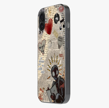City Dream Sketch Glass Case photographed in natural light showing reflective finish and design depth.