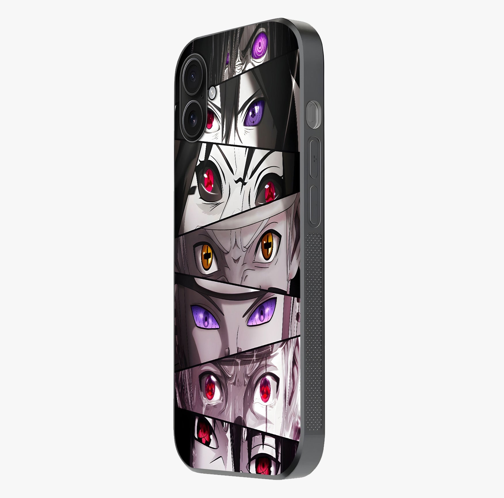 Eyes Of Destiny Glass Case photographed in natural light showing reflective finish and design depth.