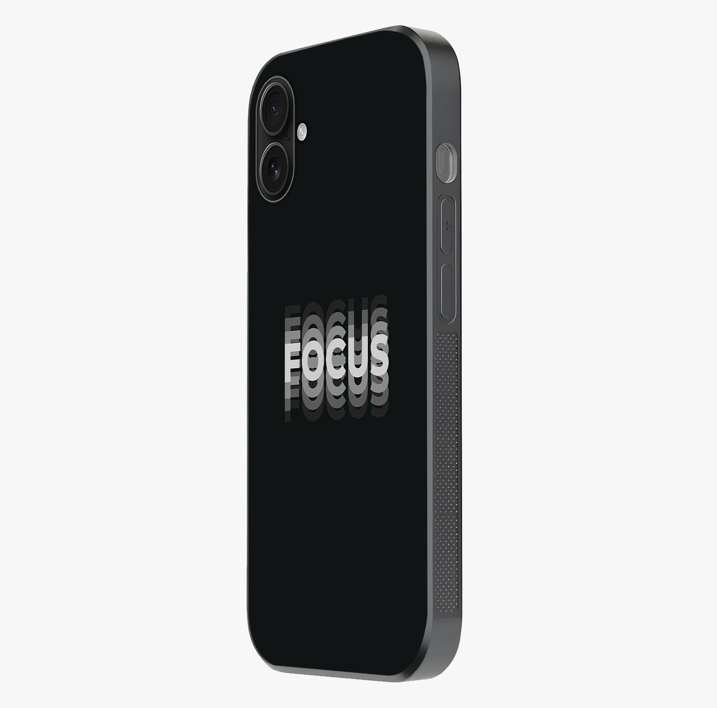 Focus Mode On Glass Case photographed in natural light showing reflective finish and design depth.