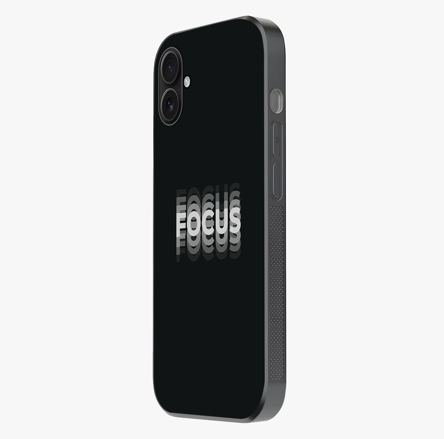 Focus Mode On Glass Case photographed in natural light showing reflective finish and design depth.