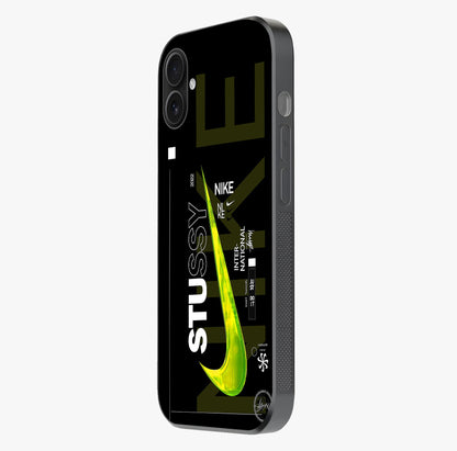 Neon Street Edition Glass Case photographed in natural light showing reflective finish and design depth.