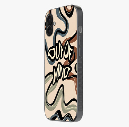 Out Of Mind Glass Case photographed in natural light showing reflective finish and design depth.