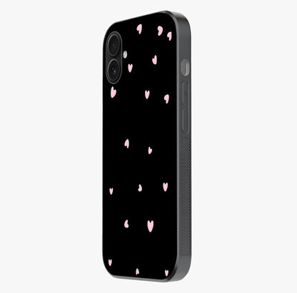 Pink Love Drops Glass Case photographed in natural light showing reflective finish and design depth.