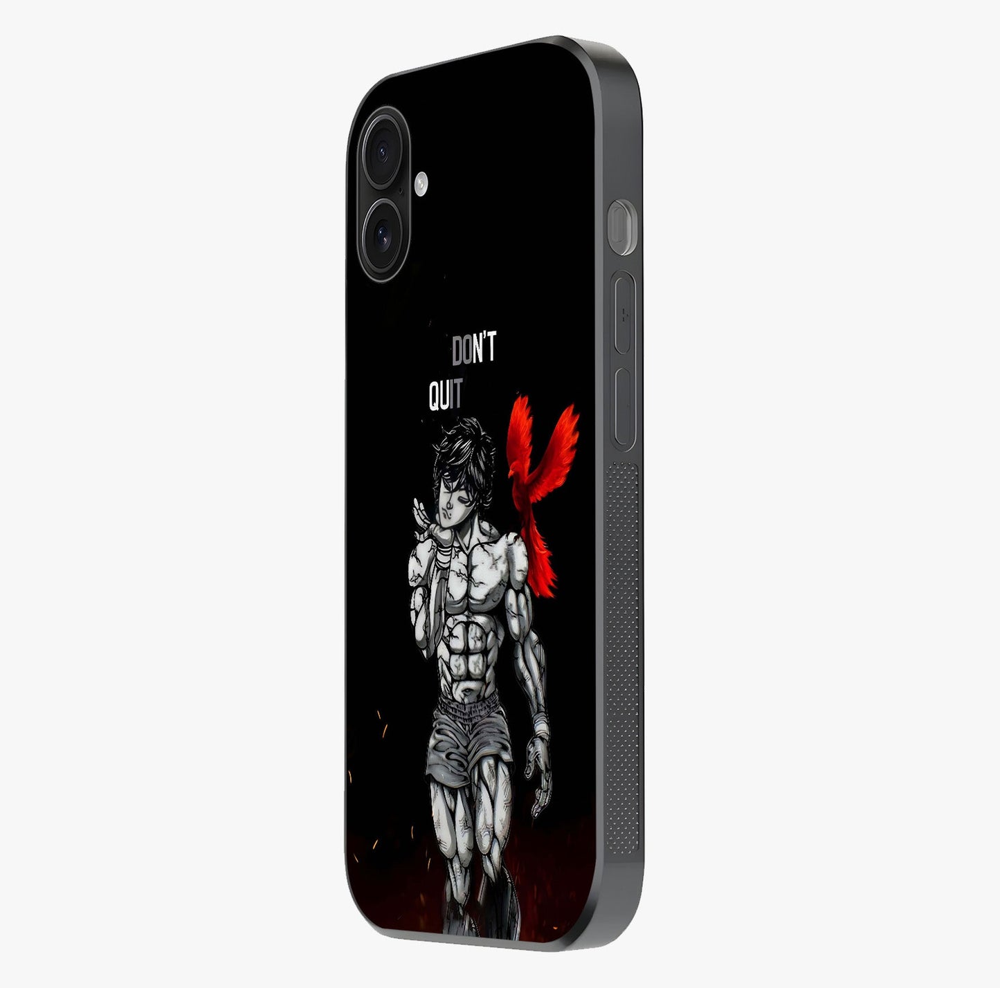 Rise Beyond Limits Glass Case photographed in natural light showing reflective finish and design depth.