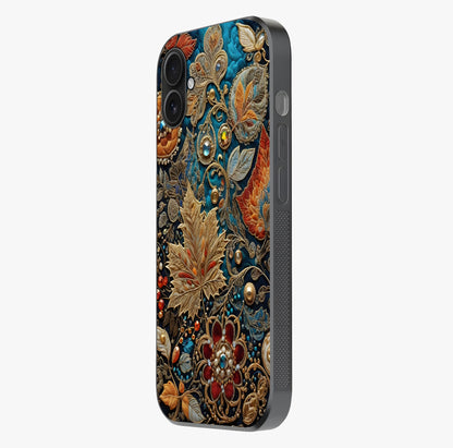 Royal Jewel Garden Glass Case photographed in natural light showing reflective finish and design depth.