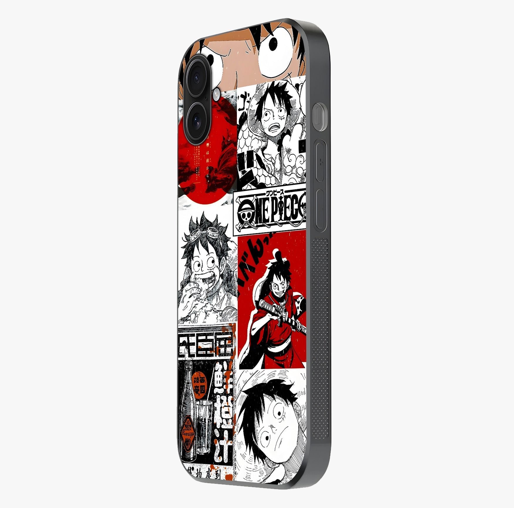 Strawhat Chaos Panels Glass Case photographed in natural light showing reflective finish and design depth.