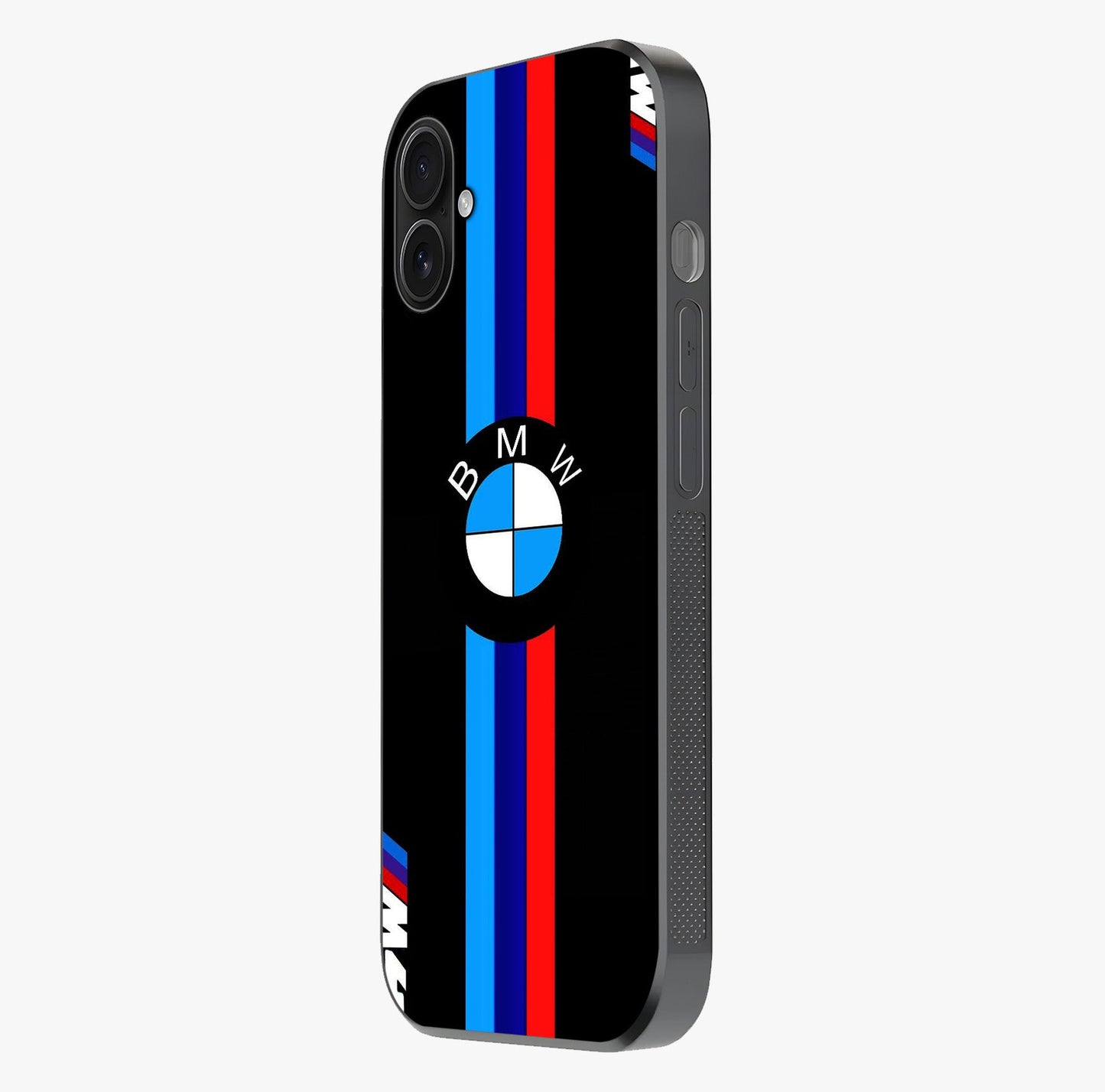 Turbo Bmw Beast Glass Case photographed in natural light showing reflective finish and design depth.