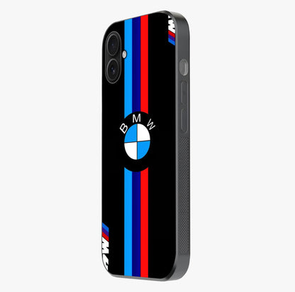 Turbo Bmw Beast Glass Case photographed in natural light showing reflective finish and design depth.