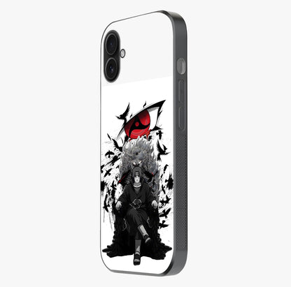 Uchiha Shadow Throne Glass Case photographed in natural light showing reflective finish and design depth.
