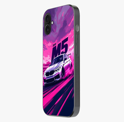 Velocity Drift Pulse Glass Case photographed in natural light showing reflective finish and design depth.
