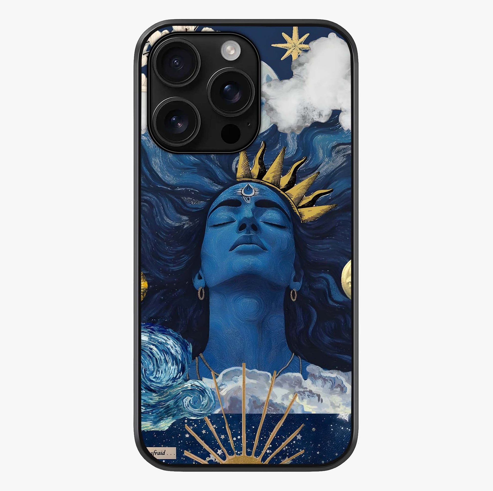 Aesthetic Lord Shiva Glass Case showing full back design in clean flat view with glossy glass finish.