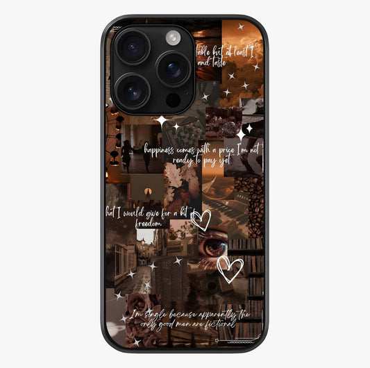Bittersweet Aesthetic Chaos Glass Case showing full back design in clean flat view with glossy glass finish.