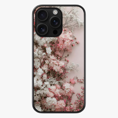 Blush Blossom Cloud Glass Case showing full back design in clean flat view with glossy glass finish.