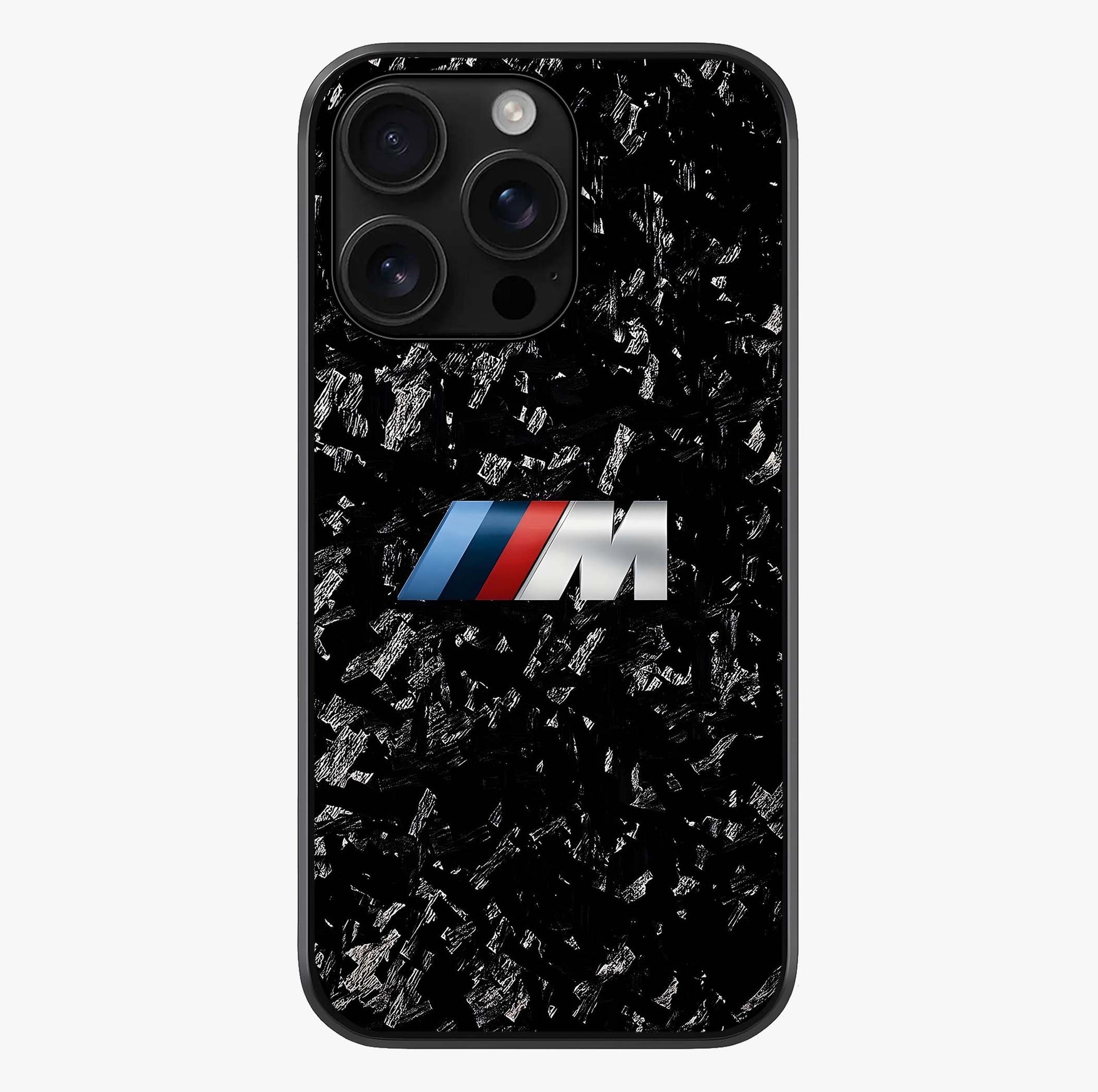 Carbon Speed Mark Glass Case showing full back design in clean flat view with glossy glass finish.