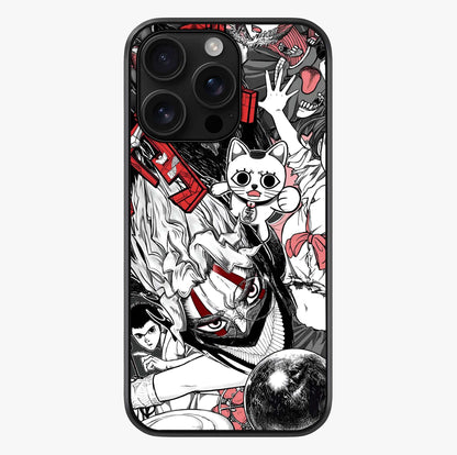 Crimson Chaos Panel Glass Case showing full back design in clean flat view with glossy glass finish.