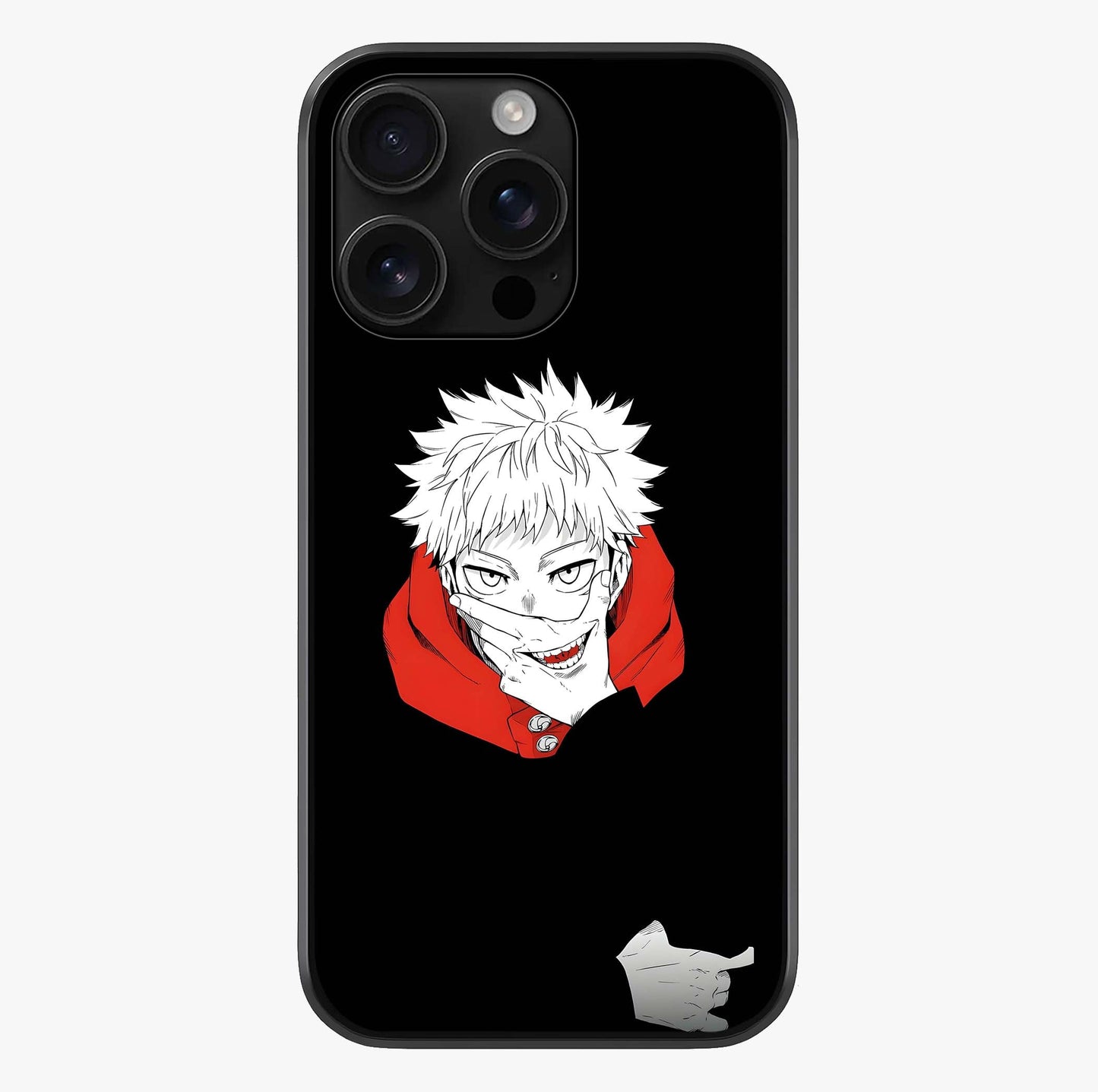 rimson Chaos Smile Glass Case showing full back design in clean flat view with glossy glass finish.