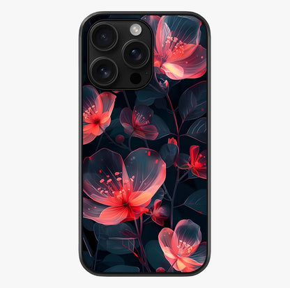 Dark Shade Of Flower Glass Case showing full back design in clean flat view with glossy glass finish.