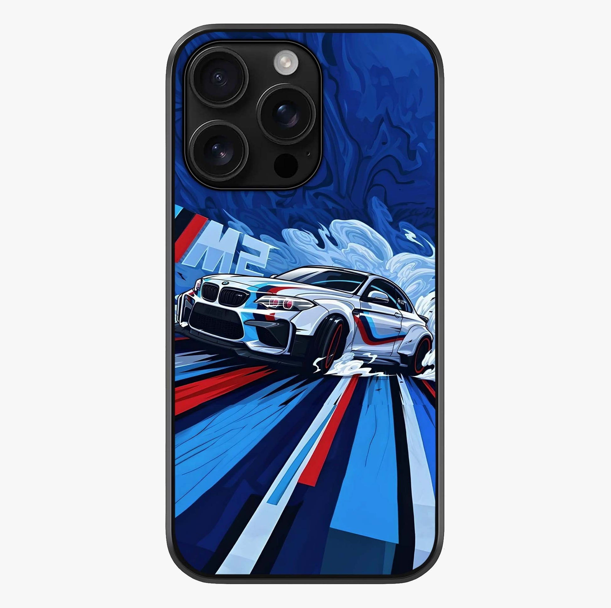 Drift Power Rush Glass Case showing full back design in clean flat view with glossy glass finish.