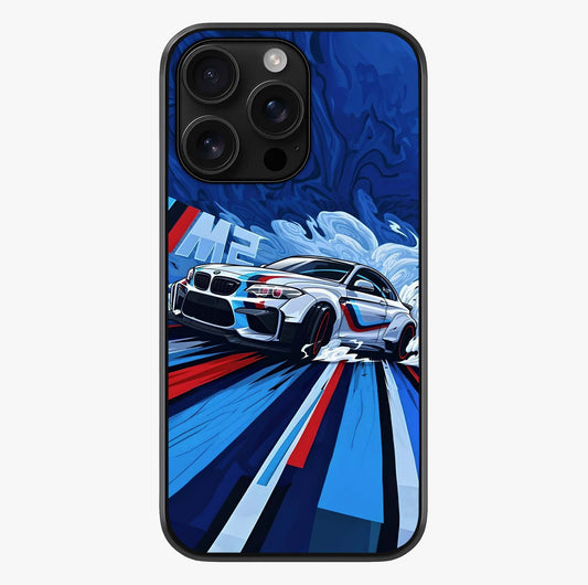 Drift Power Rush Glass Case showing full back design in clean flat view with glossy glass finish.