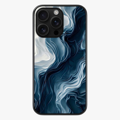 Ethereal Paper Marble Glass Case showing full back design in clean flat view with glossy glass finish.
