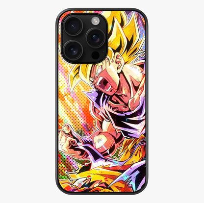 Firing Goku Glass Case showing full back design in clean flat view with glossy glass finish.
