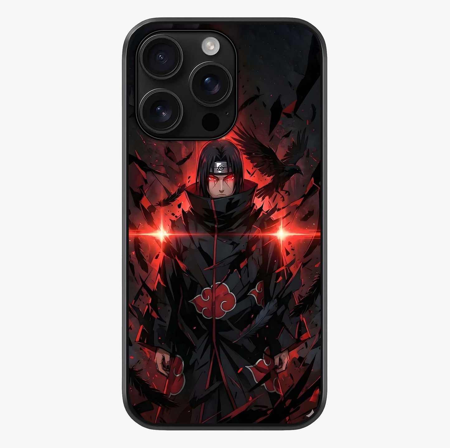 Focused Blade Discipline Glass Case showing full back design in clean flat view with glossy glass finish.