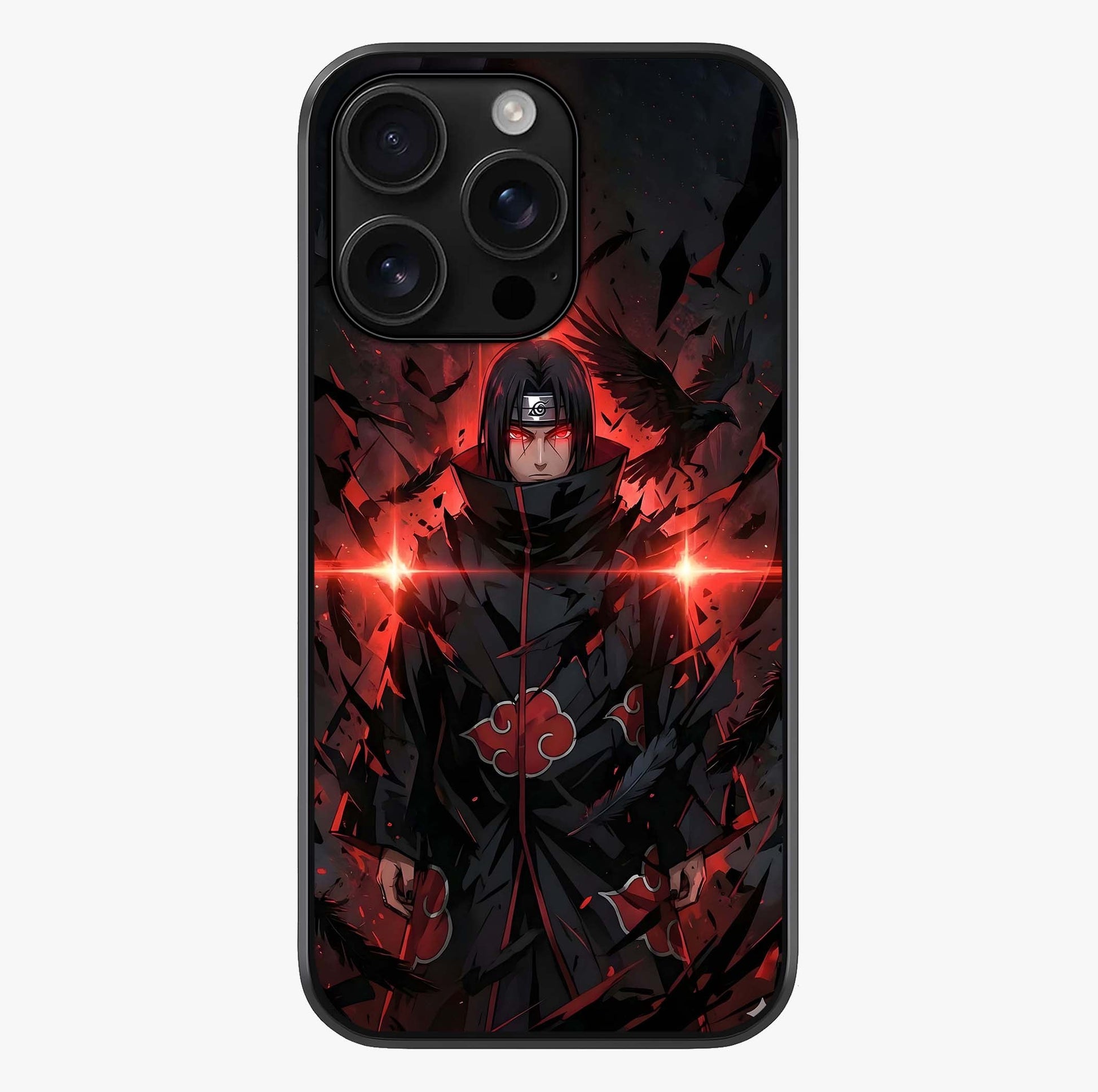 Focused Blade Discipline Glass Case showing full back design in clean flat view with glossy glass finish.