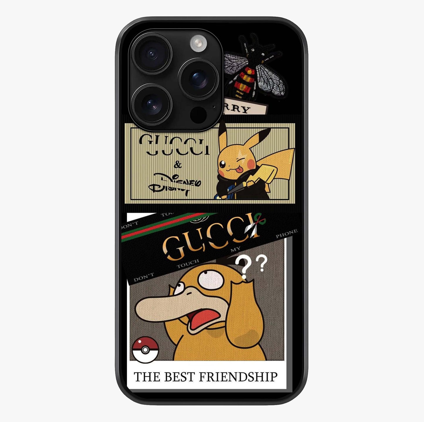 Gucci Play Mashup Glass Case showing full back design in clean flat view with glossy glass finish.