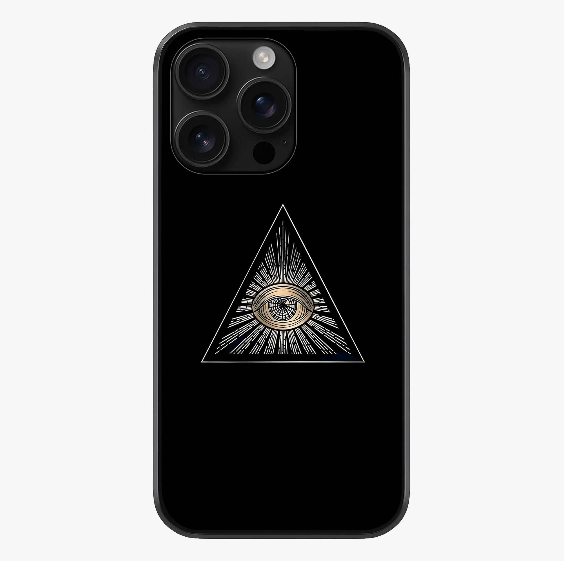 Illuminati Evil Glass Case showing full back design in clean flat view with glossy glass finish.